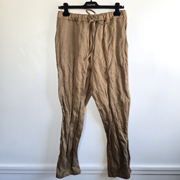 New Zara ZW Collection Crinkle Effect Pyjama Khaki Style Trousers/Pants Medium - Picture 10 of 14